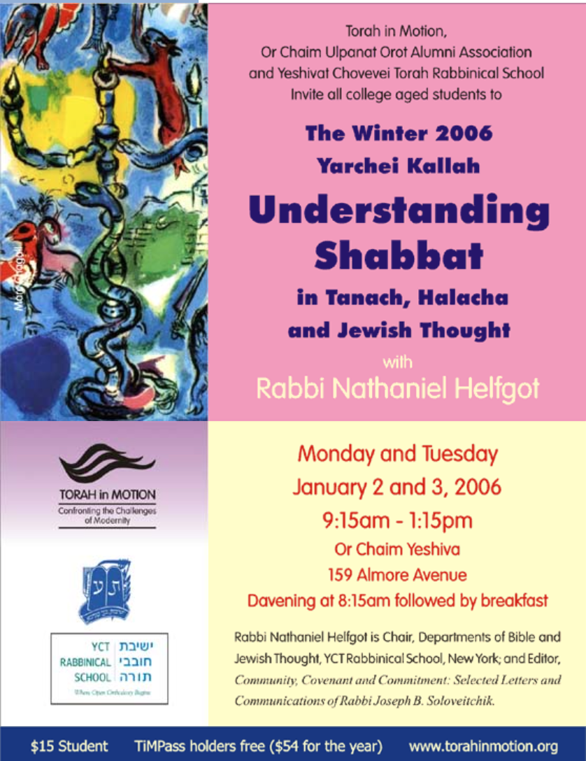 Understanding Shabbat in Tanakh, Halakhah, and Jewish Thought Torah